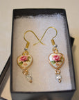 Heart Rose Earrings