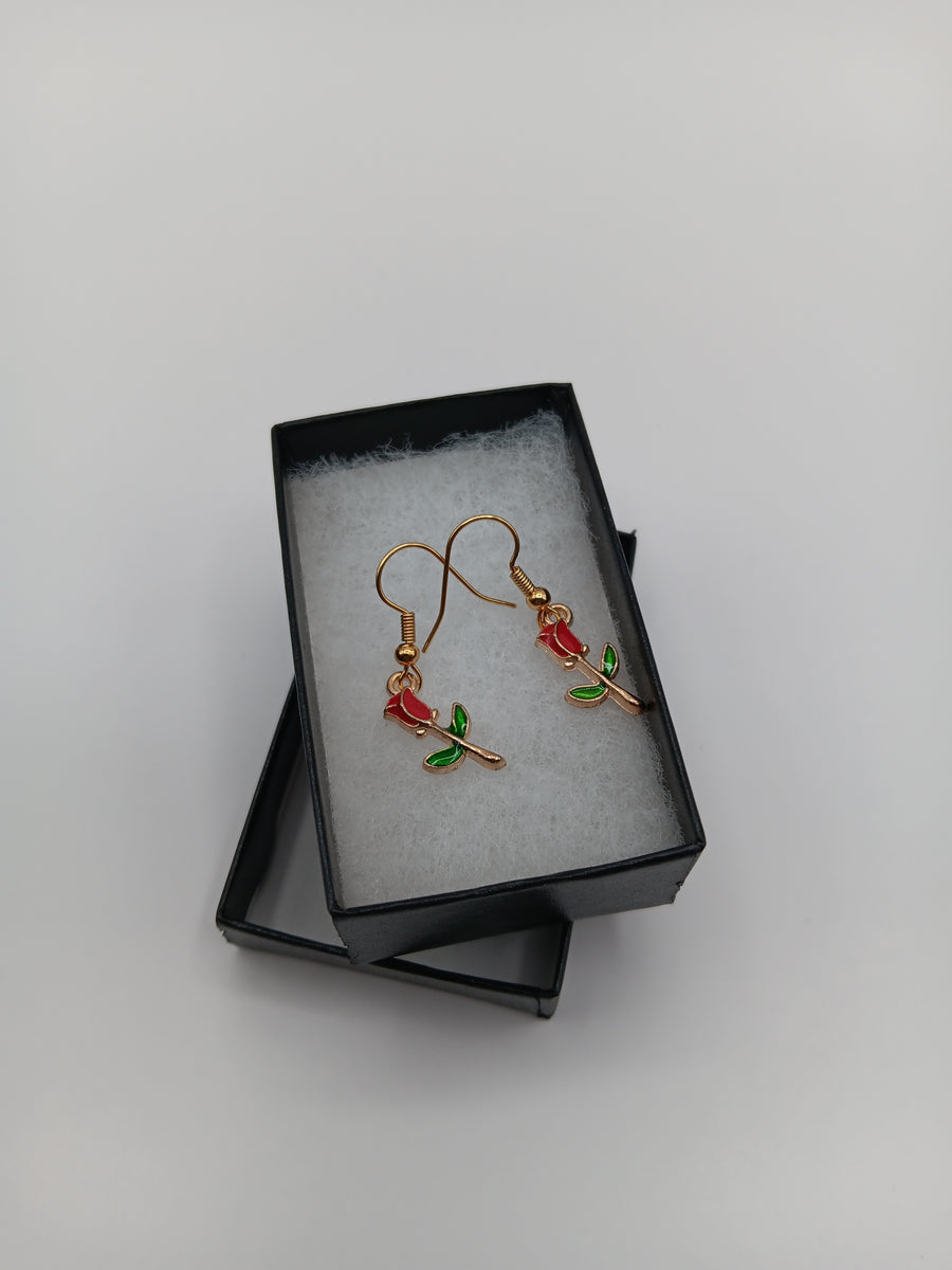 Red Rose Earring