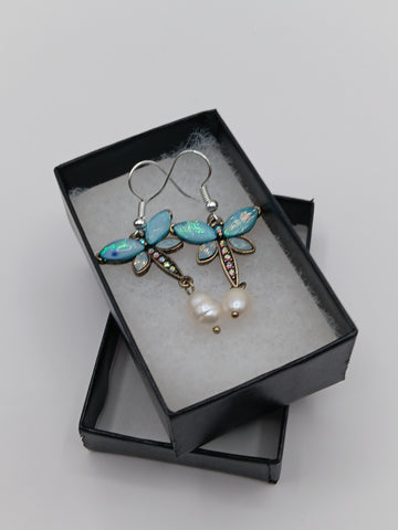 Blue Dragonfly Earrings