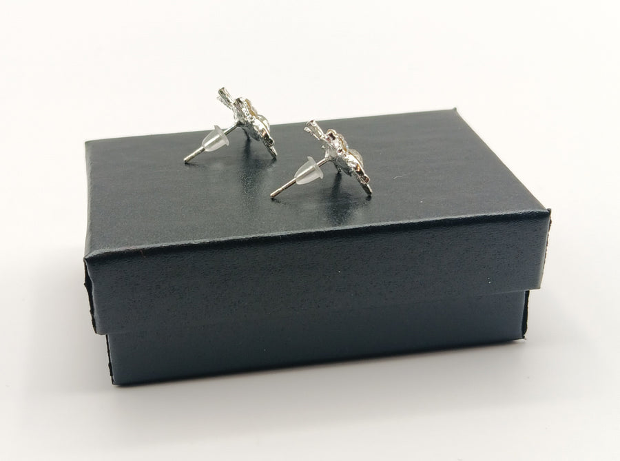 Titanium Plated Spider Stud Earrings