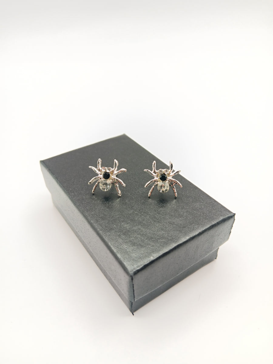 Titanium Plated Spider Stud Earrings