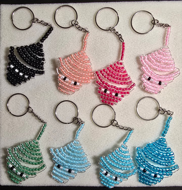 Hand Beaded Stingray Keychain