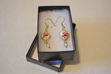 Heart Rose Earrings