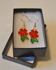 Poinsettia Earrings