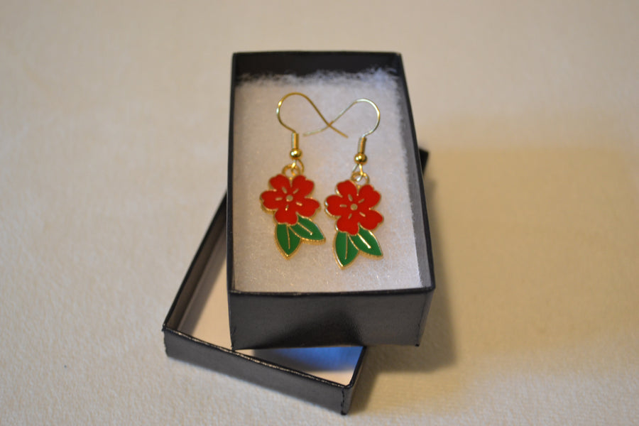 Poinsettia Earrings