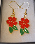 Poinsettia Earrings