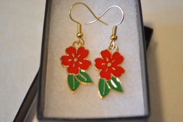 Poinsettia Earrings