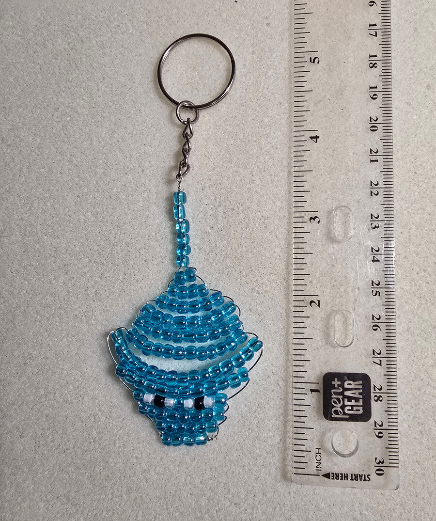 Hand Beaded Stingray Keychain