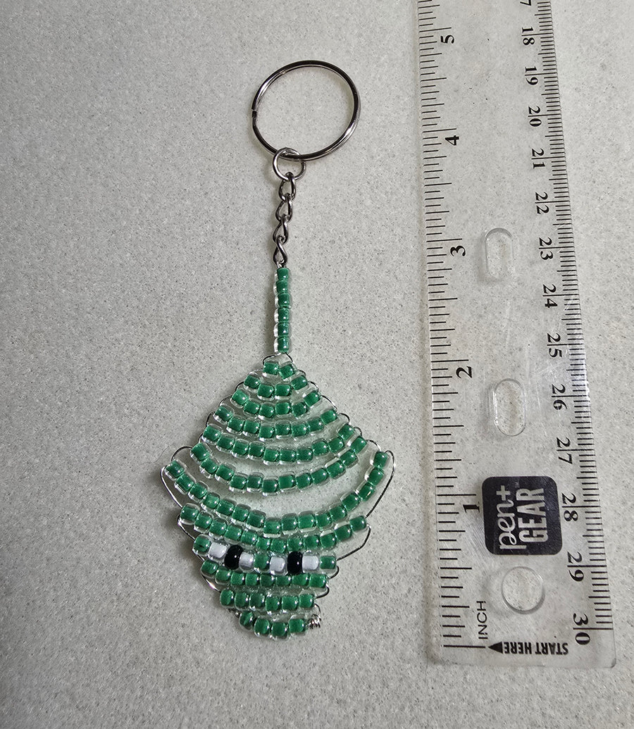 Hand Beaded Stingray Keychain