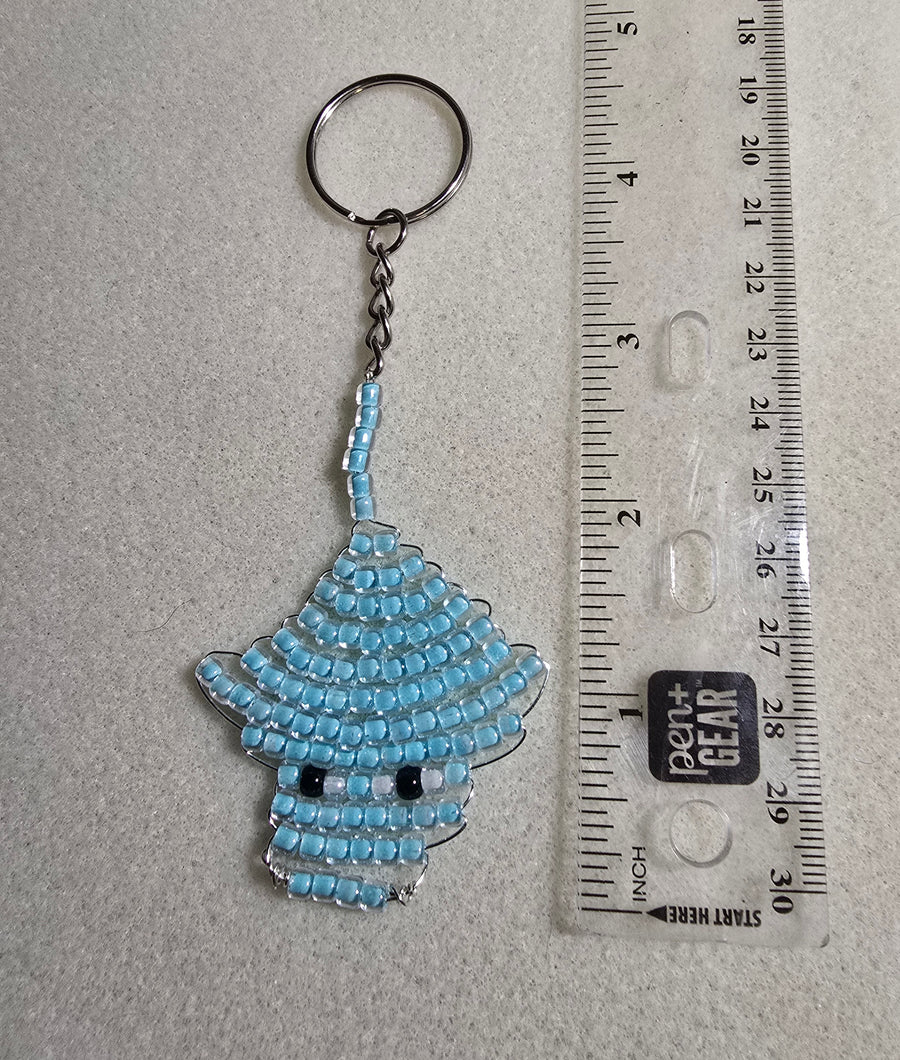 Hand Beaded Stingray Keychain