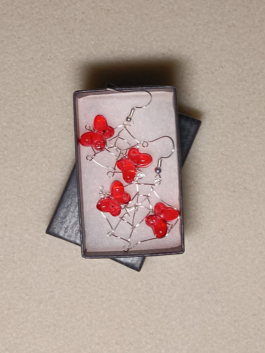 Spiderweb with Butterfly Earrings