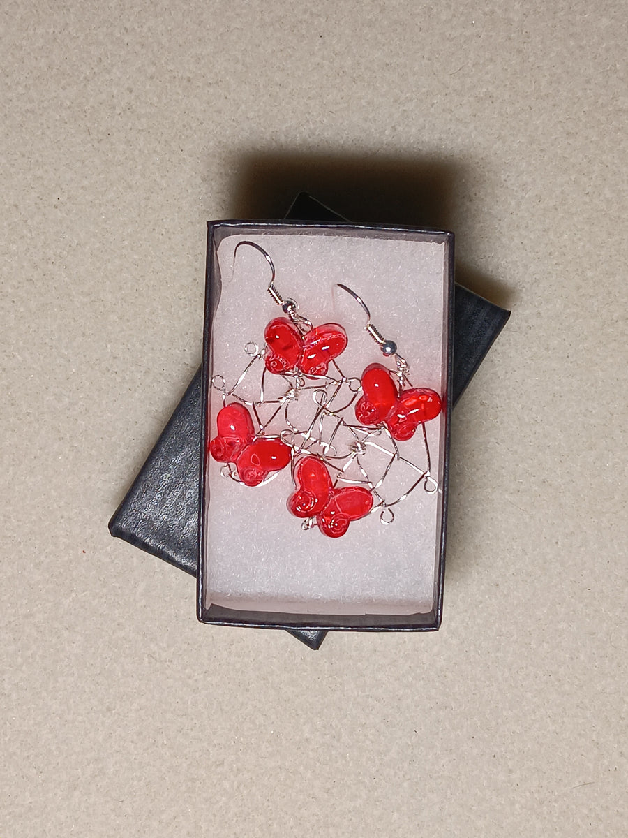 Spiderweb with Butterfly Earrings