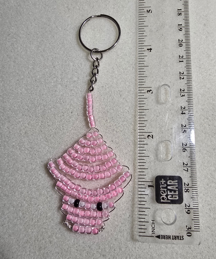 Hand Beaded Stingray Keychain