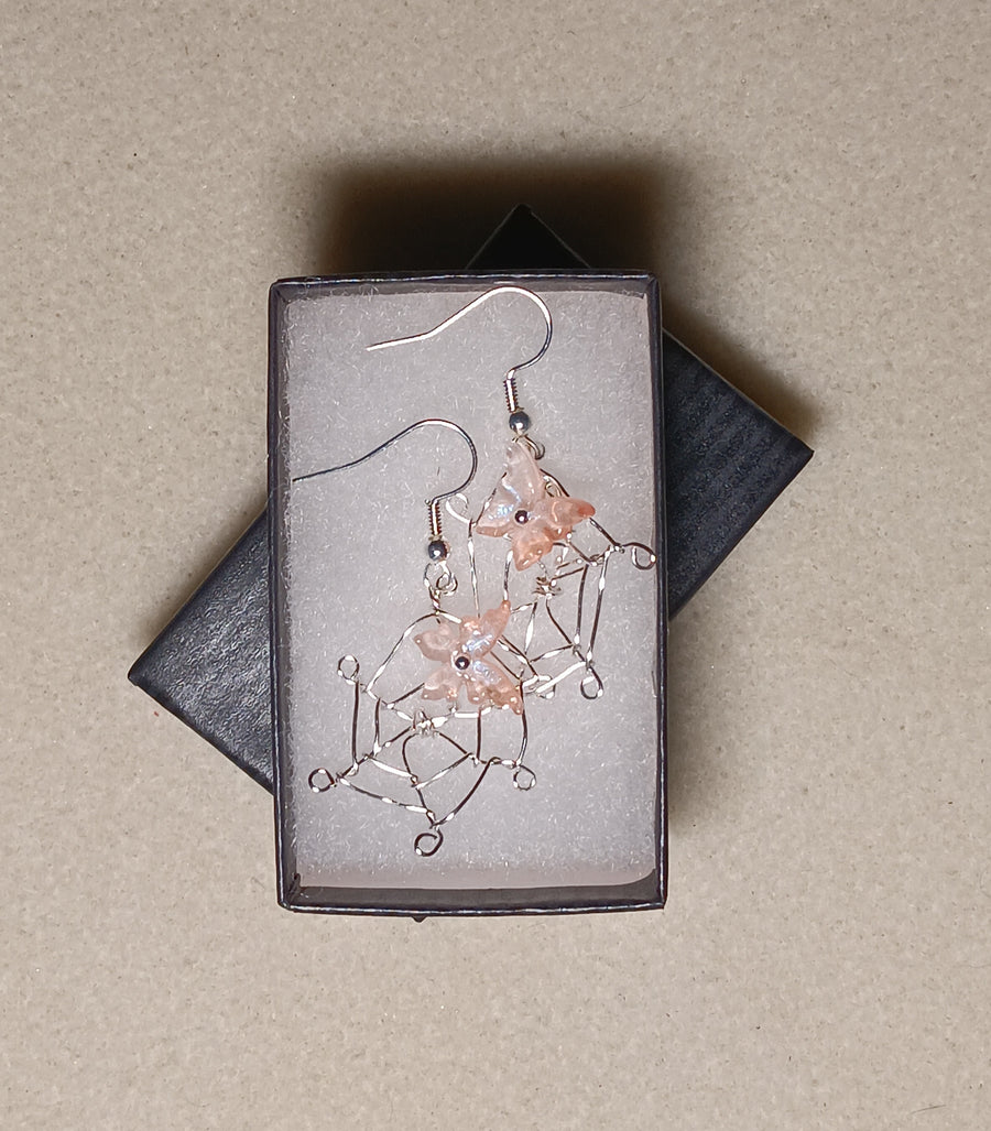 Spiderweb with Butterfly Earrings