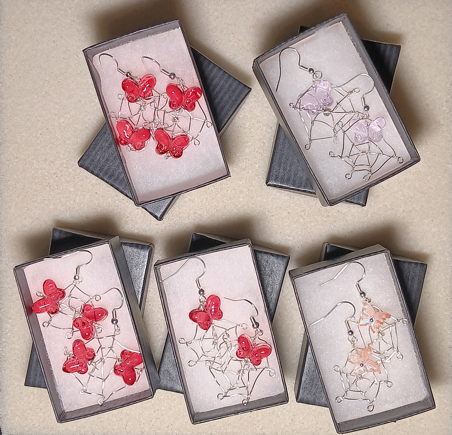 Spiderweb with Butterfly Earrings