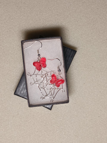 Spiderweb with Butterfly Earrings