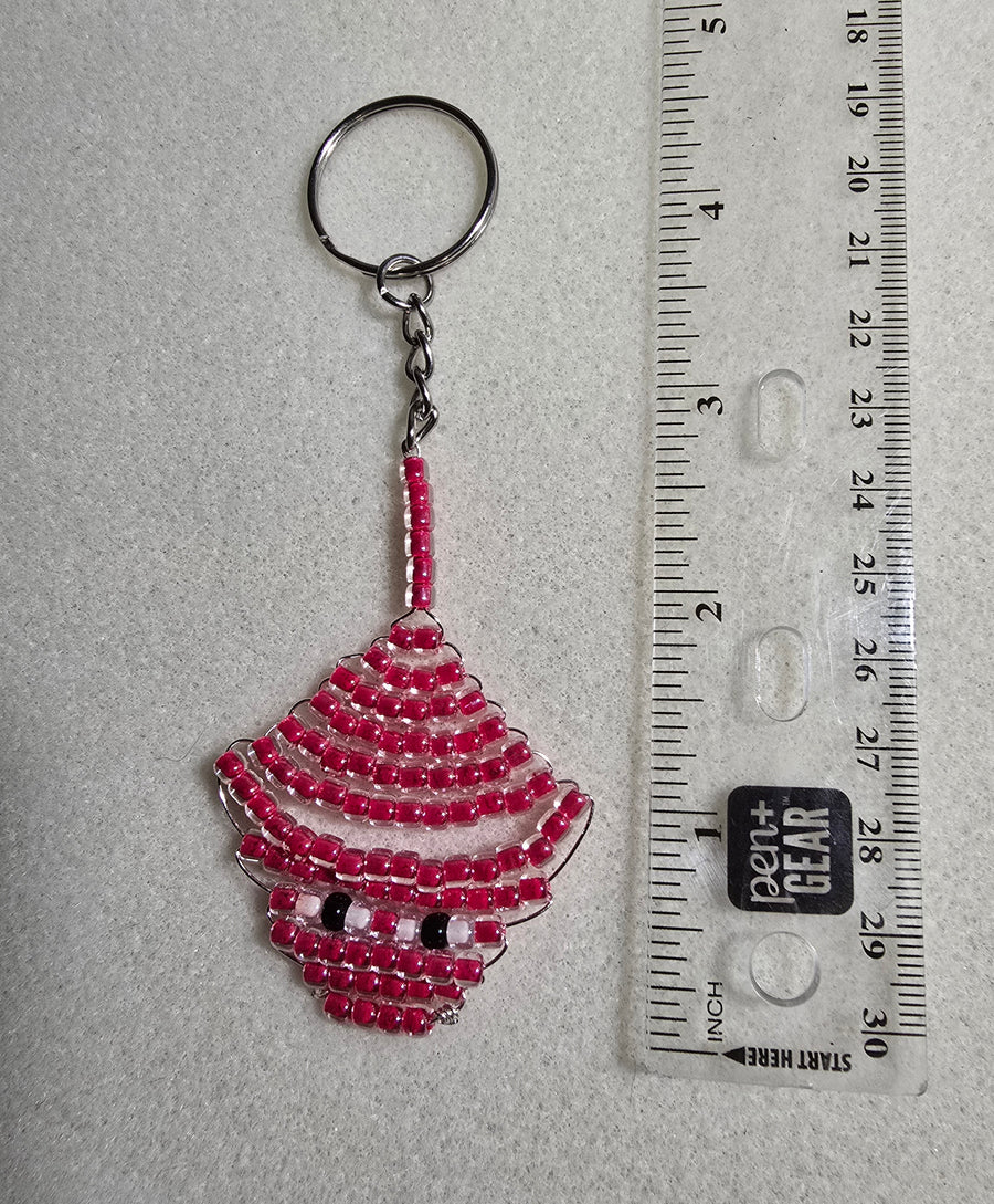 Hand Beaded Stingray Keychain