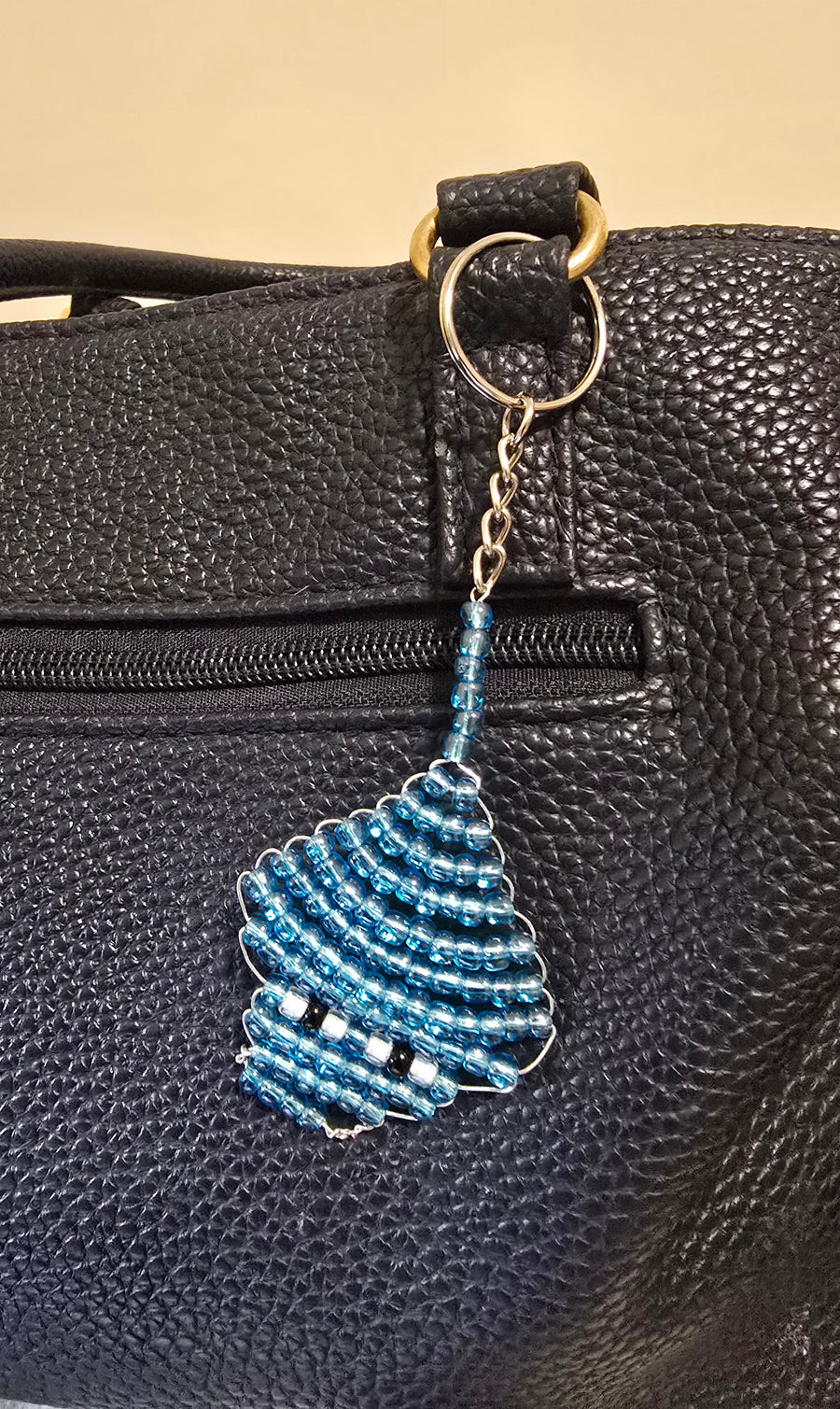Hand Beaded Stingray Keychain